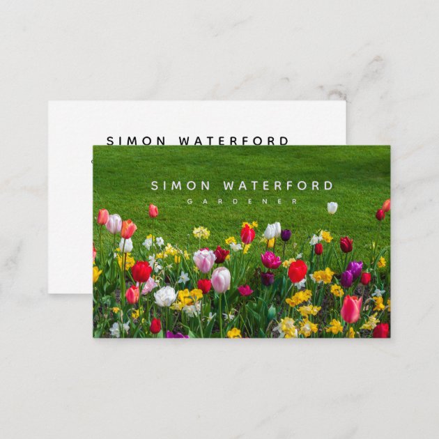 Spring Flowers Gardener Business Card (back side)