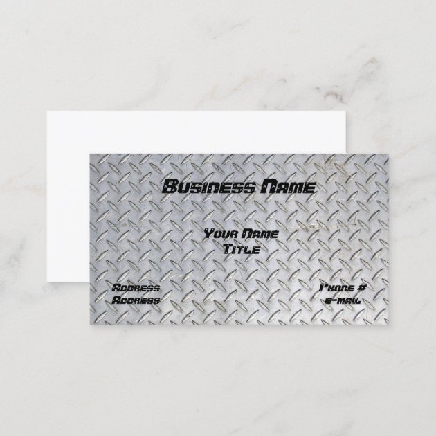 Diamond Plate Design Business Card (back side)