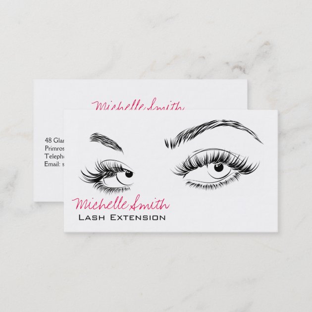 Beautiful eyes Long lashes Lash Extension Business Card (back side)