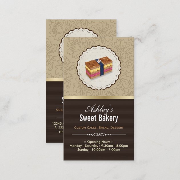 Sweet Bakery Boutique - Loaf Looking Cake Business Card (back side)