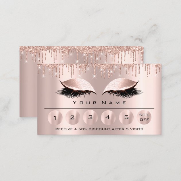 Loyaliy 6 Makeup Esthetician Eyelash Rose Drips Business Card (back side)