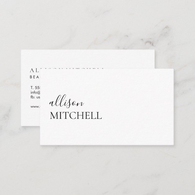 Minimalist Professional Modern Elegant Script Business Card (back side)