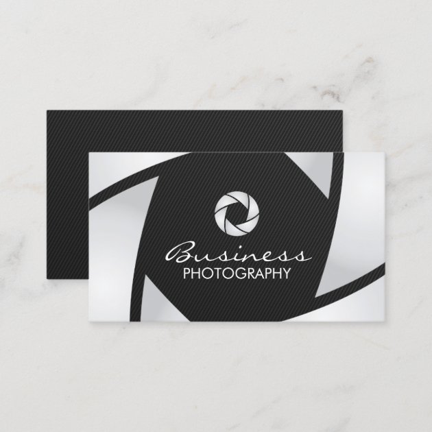 Photographer Camera Shutter Modern Photography Business Card (back side)