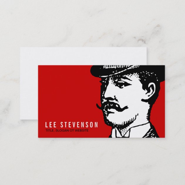 True Gentleman with Moustache and Bowler Hipster Business Card (back side)