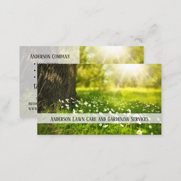 Lawn Care and Gardening Business Card (back side)
