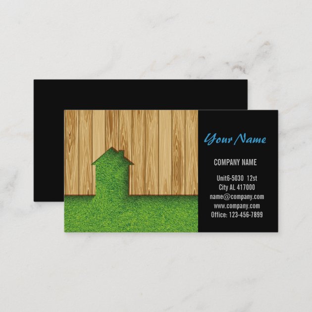 Carpentry Construction landscaping fencing Business Card (back side)