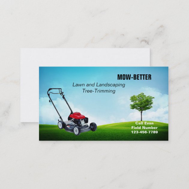 Lawnmower and Landscaping Business Cards (back side)