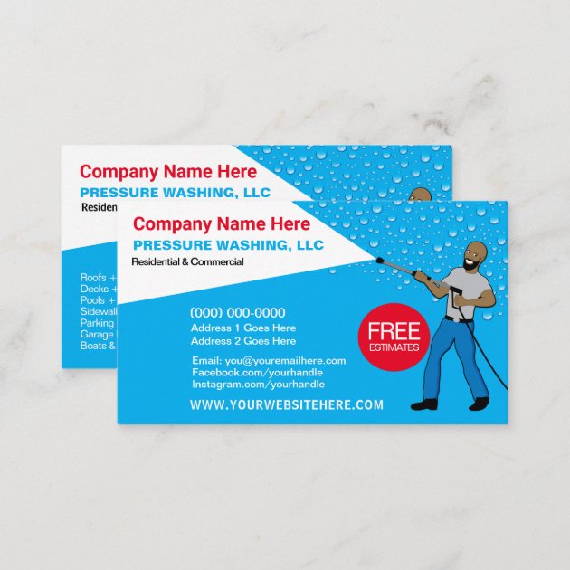 Pressure Washing & Cleaning Template Business Card (back side)