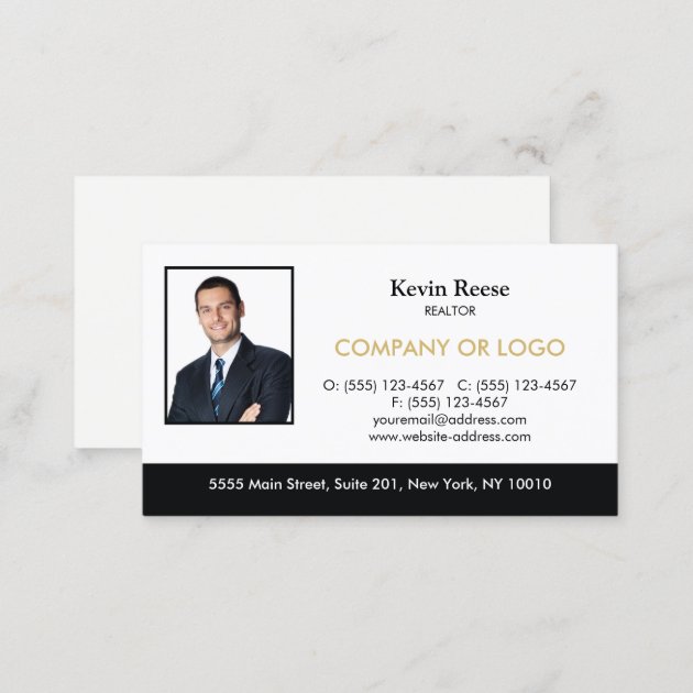 Real Estate Professional Add Your Photo Business Card (back side)