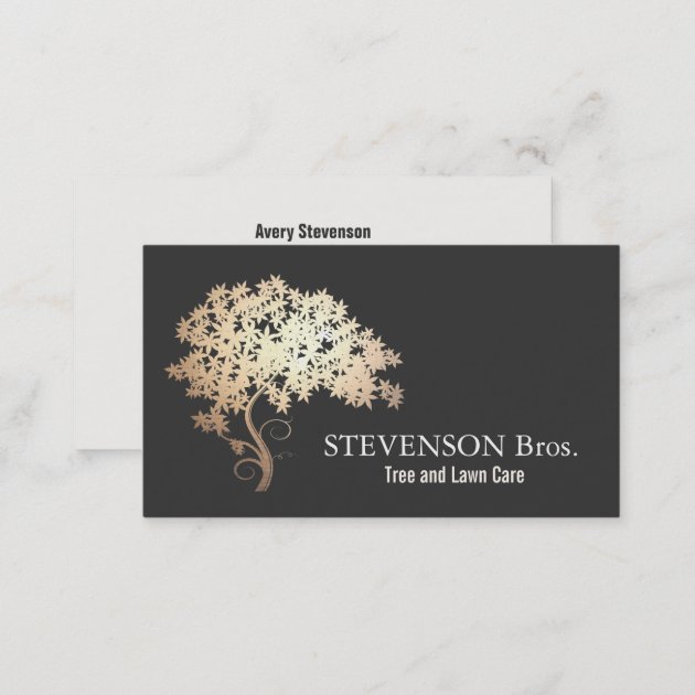 Gold Tree Lawn Care Landscape and Garden Designer Business Card (back side)