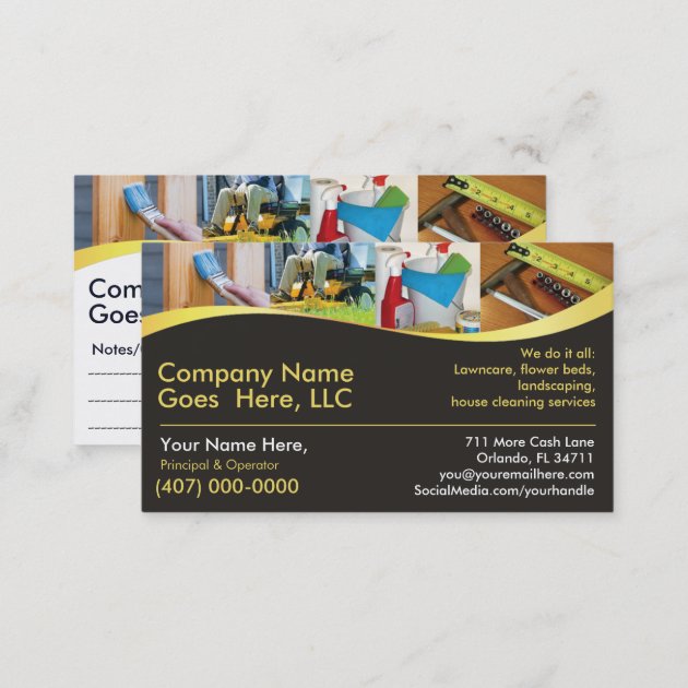 Contractor/Handyman /Do It All / Business Card (back side)