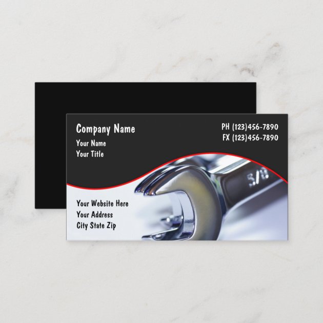 Cool Automotive Theme Business Card (back side)