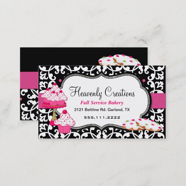 Sweet Treats and Damask Bakery Business Card (back side)