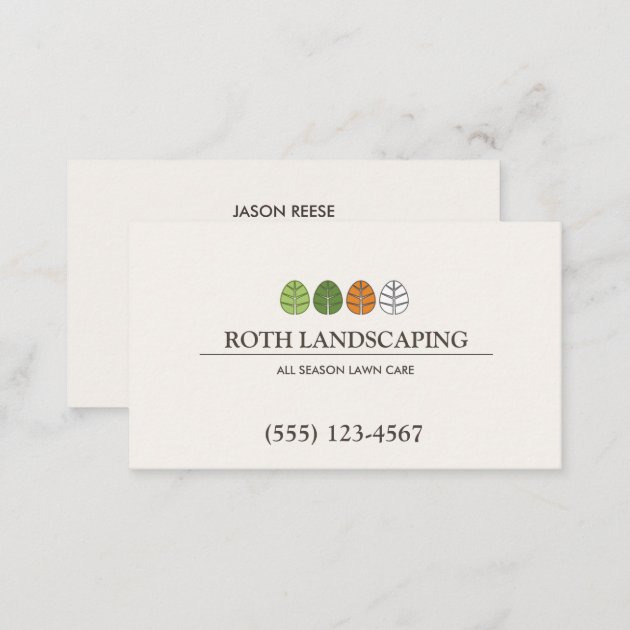 All Season Tree and Lawn Service Landscaping Business Card (back side)