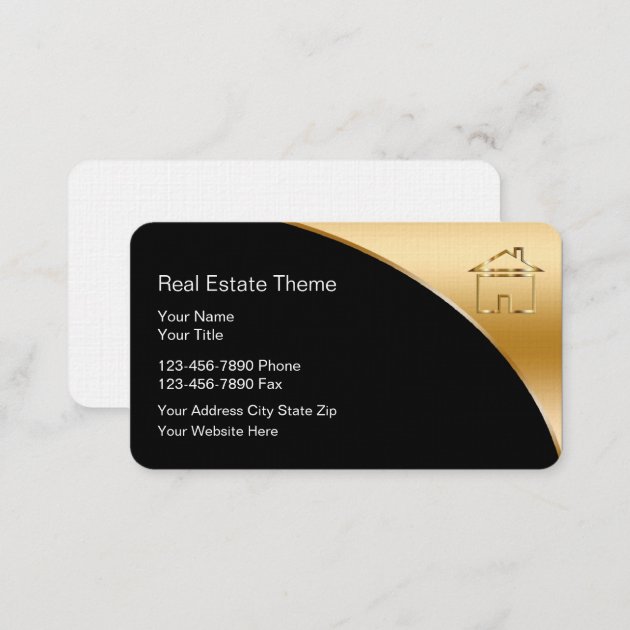 Classy Real Estate Theme Business Cards (back side)