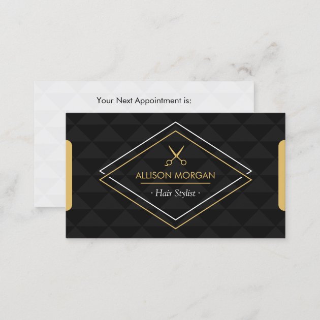 Hair Stylist Modern Abstract Geometric Appointment (back side)