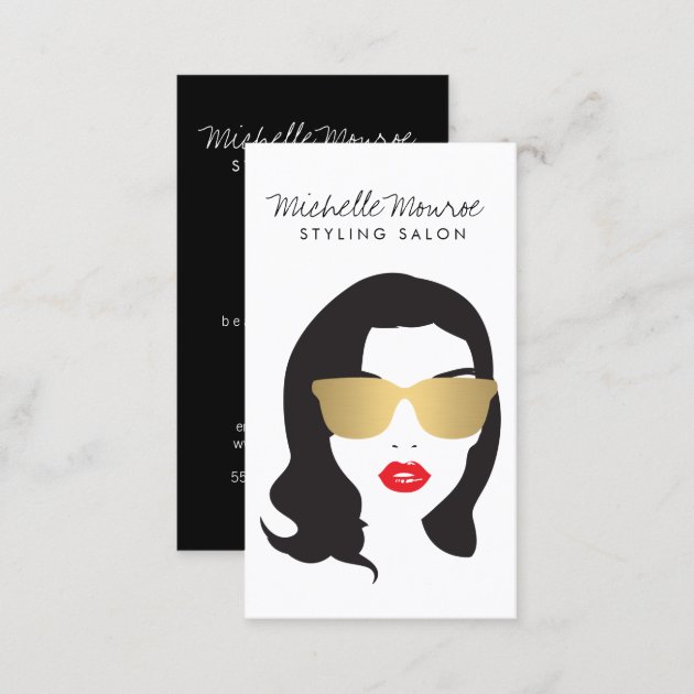 Hair Salon, Stylist, Beauty Girl Business Card (back side)