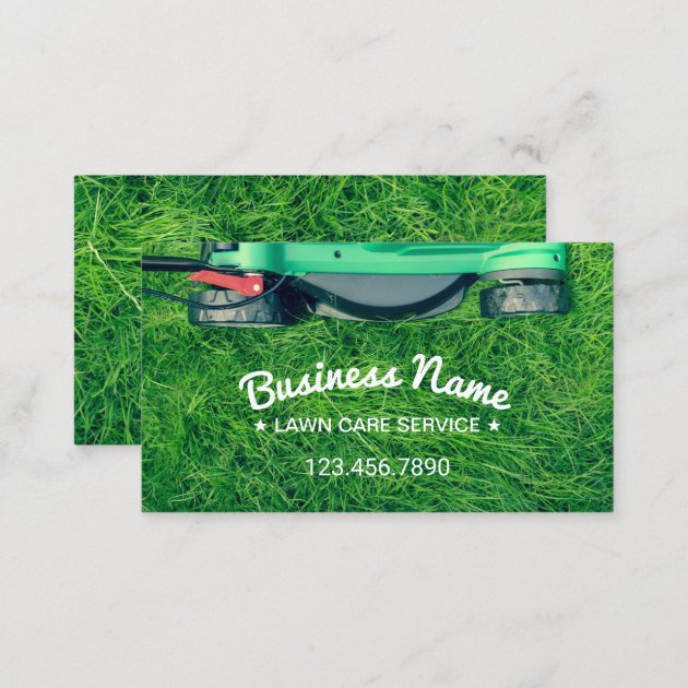 Lawn Care & Landscaping Professional Mower Business Card (back side)