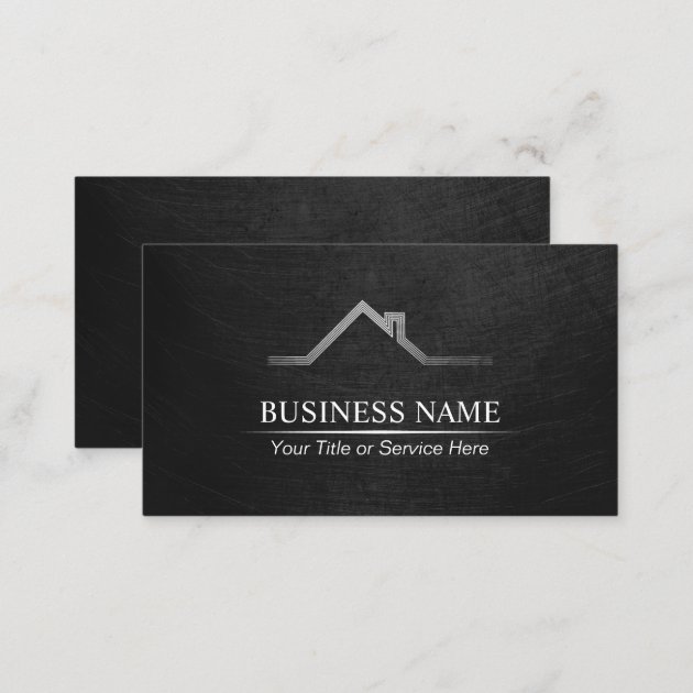 Real Estate Professional Black Business Card (back side)