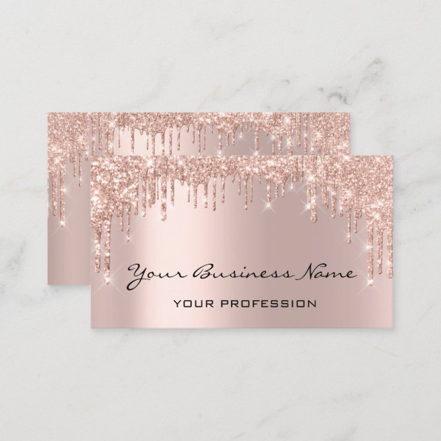Hairdresser Nails Makeup Eyelash Rose Drips Business Card (back side)