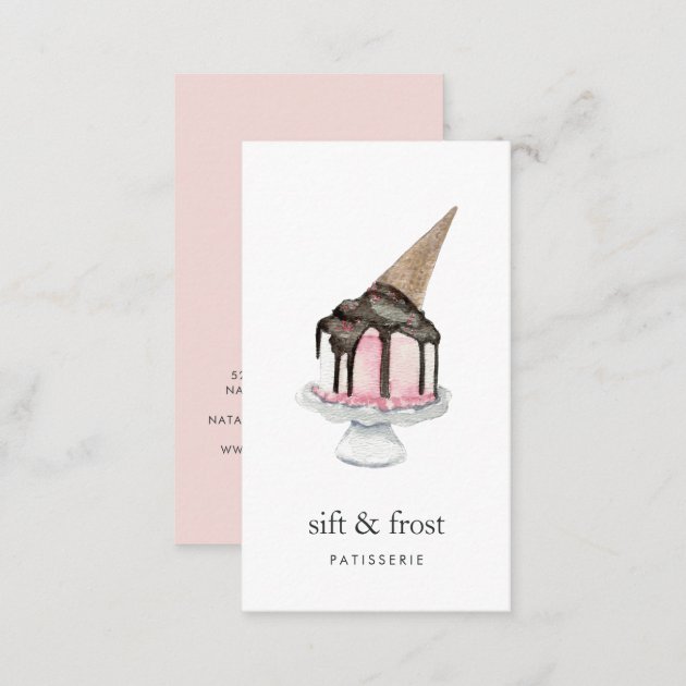Ice Cream Cake | Vertical Business Card (back side)