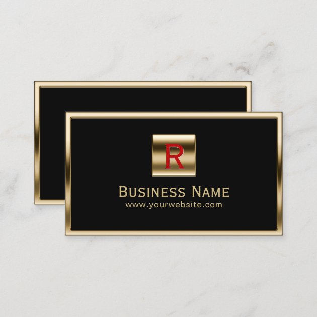 Construction Monogram Gold Framed Professional Business Card (back side)