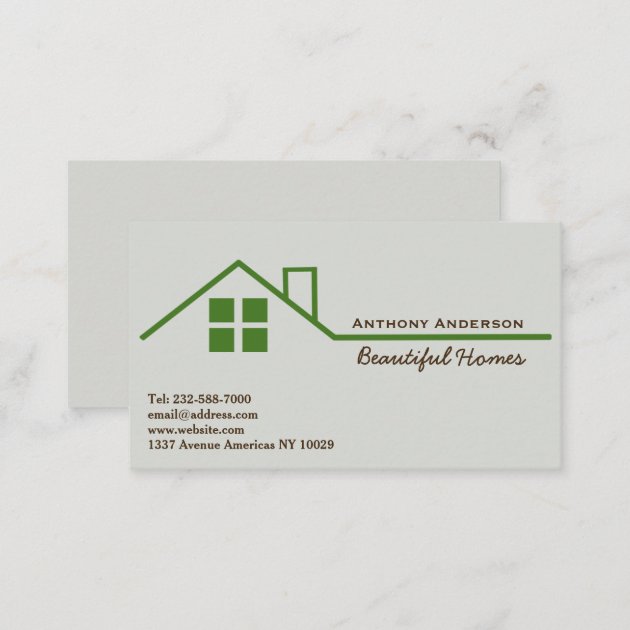 Real estate and building business card (back side)