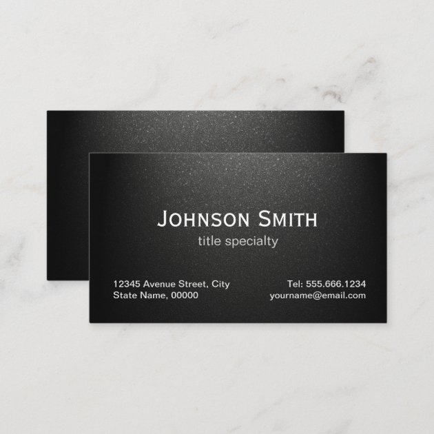 Professional Plain Matte Black - Simple Stylish Business Card (back side)