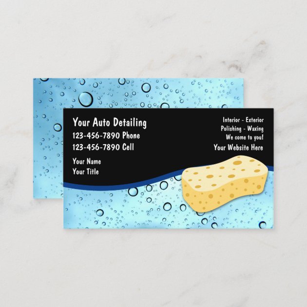 Auto Detailing Business Cards (back side)