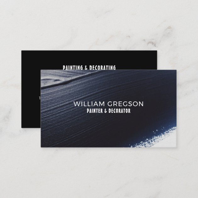 Black Paint Stroke, Painter & Decorator Business Card (back side)