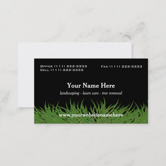 Landscape Green Grass Business Card (back side)