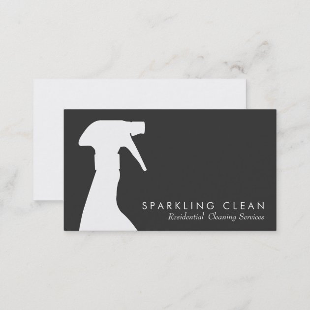 Professional Cleaning Service Spray Bottle Business Card (back side)