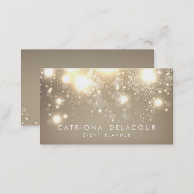 Elegant Gold Glitter Bokeh Luxe Business Card (back side)