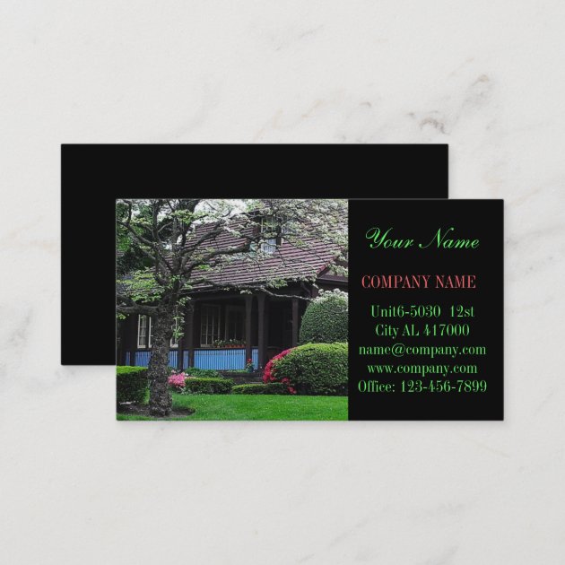 Renovation Construction lawn care landscaping Business Card (back side)