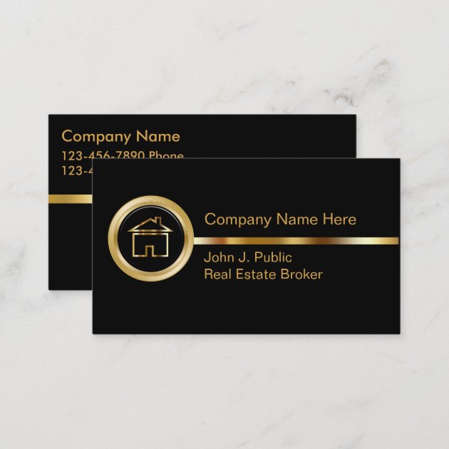 Upscale Real Estate Business Cards (back side)
