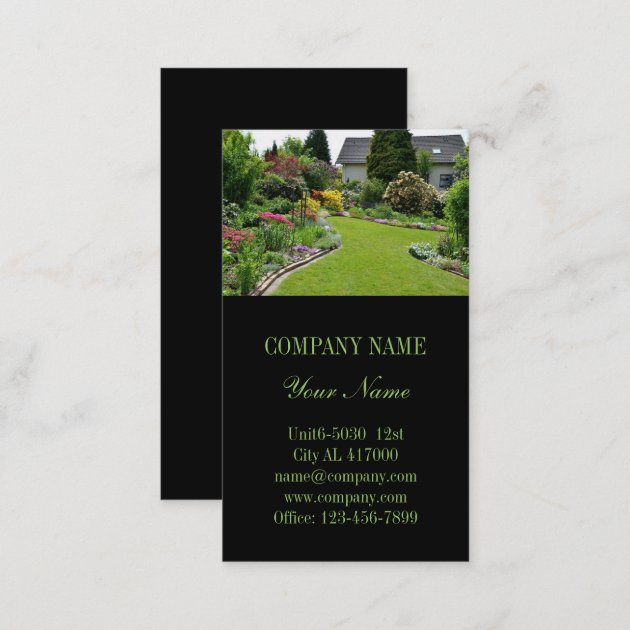 Landscape designer lawn care landscaping business card (back side)
