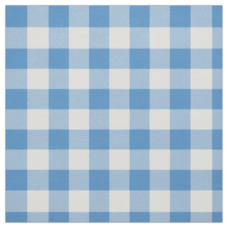 Light Blue and White Gingham Plaid Fabric