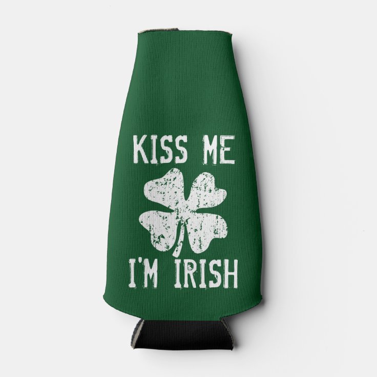 KISS ME I'M IRISH St Patricks Day bottle coolers (Front)