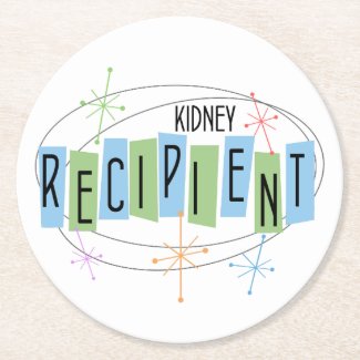 Kidney Recipient Retro Style Round Paper Coaster