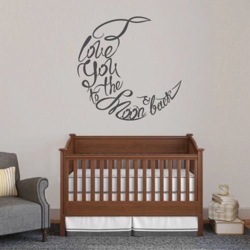 Large I Love You To The Moon And Back Script Decal