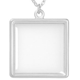 Square Necklace, Silver Plated