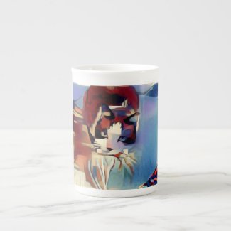 snowshoe Deep Tones Kitty Tea Cup