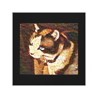 snowshoe mosaic kitty canvas print