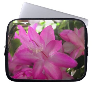 Bright Pink Floral Computer Sleeve