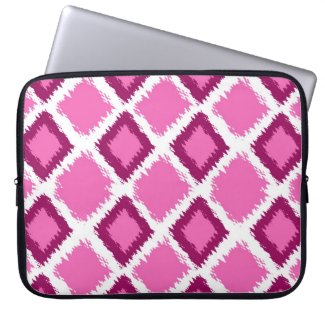 Pink Diamond Ikat Pattern Computer Sleeves