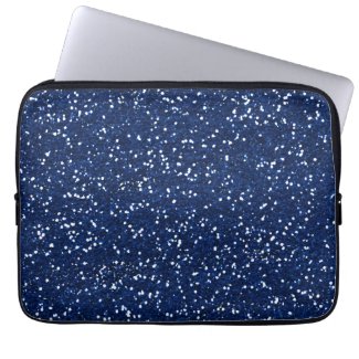 Stylish Blue Glitter Laptop Sleeves