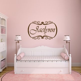 Ornate Name With Border X-Large Wall Decal