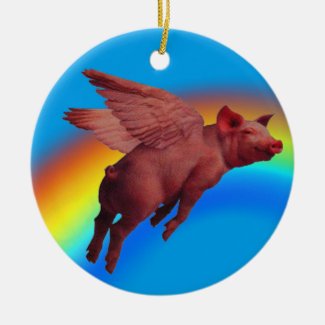 flying pig tree ornament