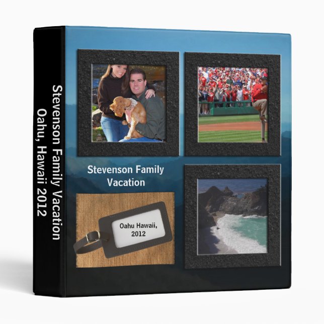 Luggage Tag Vacation Photo Book Binder (Front/Spine)