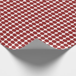 Red Polka Dots on White Wrapping Paper